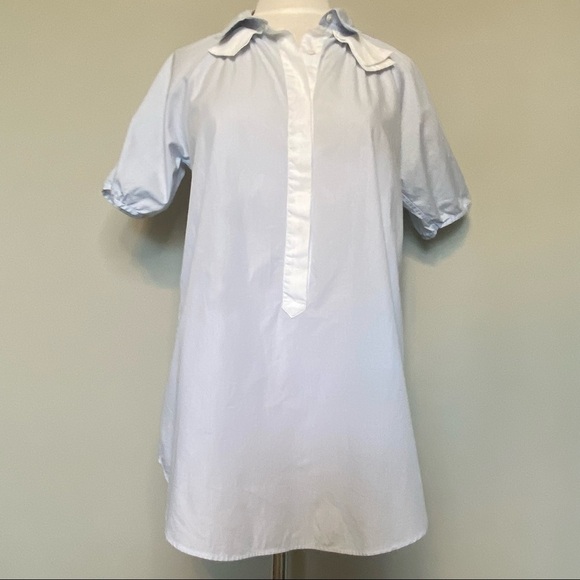 Sibel Saral Blue and White Puff Sleeve Tunic Blouse, size XS - Picture 9 of 16